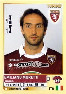 Cromo Emiliano Moretti - Calciatori 2013-2014 - Panini