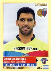 Sticker Mariano Andújar - Calciatori 2013-2014 n. 106 - Panini