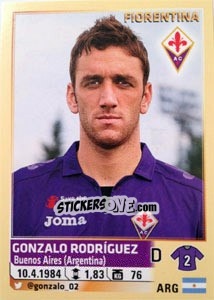 Figurina Gonzalo Rodríguez - Calciatori 2013-2014 n. 166 - Panini