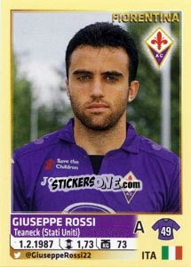 Sticker Giuseppe Rossi - Calciatori 2013-2014 n. 182 - Panini