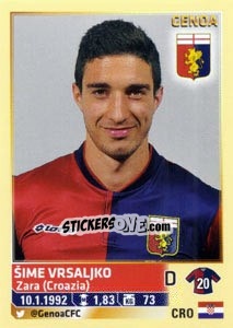 Cromo Sime Vrsaljko - Calciatori 2013-2014 - Panini