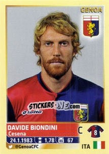 Sticker Davide Biondini - Calciatori 2013-2014 - Panini