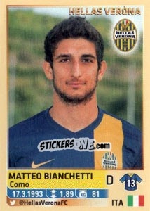 Figurina Matteo Bianchetti - Calciatori 2013-2014 - Panini