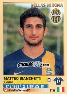 Sticker Matteo Bianchetti - Calciatori 2013-2014 n. 227 - Panini