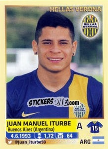 Sticker Juan Manuel Iturbe - Calciatori 2013-2014 - Panini