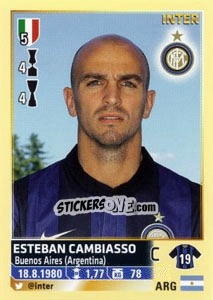 Sticker Esteban Cambiasso - Calciatori 2013-2014 n. 262 - Panini