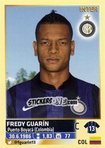 Sticker Fredy Guarin - Calciatori 2013-2014 - Panini