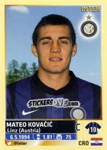 Sticker Mateo Kovacic - Calciatori 2013-2014 n. 264 - Panini