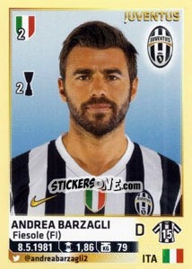 Sticker Andrea Barzagli - Calciatori 2013-2014 - Panini
