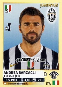 Sticker Andrea Barzagli - Calciatori 2013-2014 n. 282 - Panini