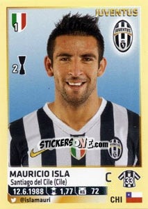 Sticker Mauricio Isla - Calciatori 2013-2014 n. 288 - Panini