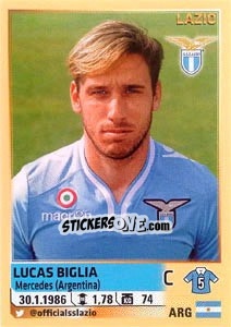 Sticker Lucas Biglia - Calciatori 2013-2014 n. 318 - Panini