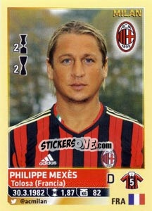 Sticker Philippe Mexès - Calciatori 2013-2014 n. 369 - Panini