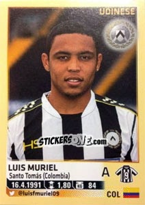 Sticker Luis Muriel - Calciatori 2013-2014 n. 588 - Panini