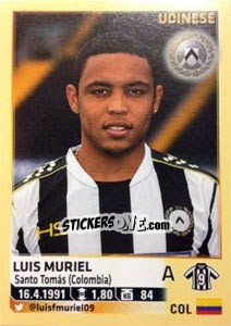 Cromo Luis Muriel - Calciatori 2013-2014 - Panini