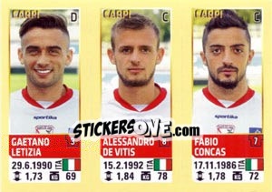 Sticker Letizia / De Vitis / Concas - Calciatori 2013-2014 n. 621 - Panini