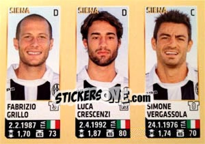Cromo Grillo / Crescenzi / Vergassola - Calciatori 2013-2014 - Panini