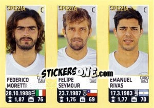 Sticker Moretti / Seymour / Rivas - Calciatori 2013-2014 n. 742 - Panini