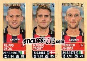 Sticker De Col / Troest / Amenta - Calciatori 2013-2014 - Panini