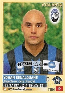 Cromo Yohan Benalouane (Atalanta) - Calciatori 2013-2014 - Panini
