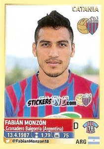 Cromo Fabian Monzon (Catania) - Calciatori 2013-2014 - Panini