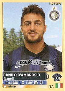 Sticker Danilo D'Ambrosio (Inter) - Calciatori 2013-2014 n. A41 - Panini