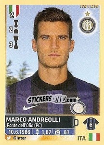 Sticker Marco Andreolli (Inter) - Calciatori 2013-2014 n. A42 - Panini