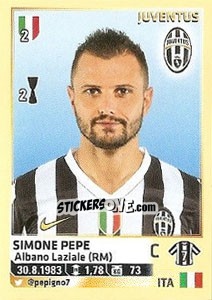Sticker Simone Pepe (Juventus) - Calciatori 2013-2014 n. A49 - Panini