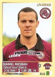 Figurina Djamel Mesbah (Livorno) - Calciatori 2013-2014 - Panini