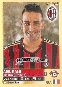 Cromo Adil Rami (Milan) - Calciatori 2013-2014 - Panini