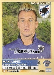 Figurina Maxi Lopez (Sampdoria) - Calciatori 2013-2014 - Panini