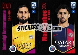 Sticker Gianluigi Donnarumma / Marquinhos - FIFA 365 2024
 n. 214 - Panini