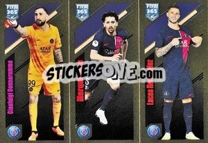 Sticker Gianluigi Donnarumma / Marquinhos / Lucas Hernandez - FIFA 365 2024
 - Panini