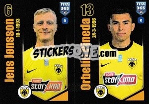 Sticker Jens Jönsson / Orbelín Pineda - FIFA 365 2024
 - Panini