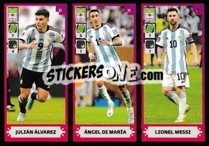 Figurina Julián Álvarez / Ángel Di María / Lionel Messi - FIFA 365 2024
 - Panini