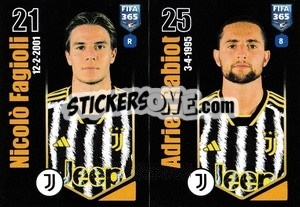 Sticker Nicolò Fagioli / Adrien Rabiot - FIFA 365 2024
 n. 318 - Panini