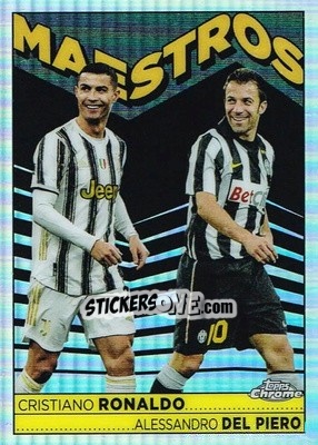Sticker Cristiano Ronaldo / Alessandro Del Piero - Juventus Chrome 2022-2023
 n. MA2 - Topps
