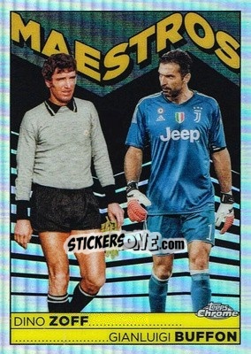 Sticker Dino Zoff / Gianluigi Buffon - Juventus Chrome 2022-2023
 n. MA5 - Topps