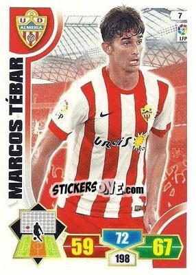 Sticker Marcos Tebar - Liga BBVA 2013-2014. Adrenalyn XL n. 7 - Panini