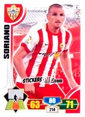 Sticker Soriano - Liga BBVA 2013-2014. Adrenalyn XL n. 8 - Panini