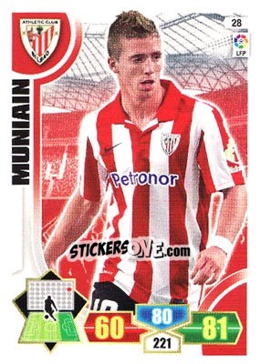 Sticker Muniain - Liga BBVA 2013-2014. Adrenalyn XL n. 28 - Panini