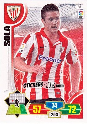 Sticker Sola - Liga BBVA 2013-2014. Adrenalyn XL n. 36 - Panini