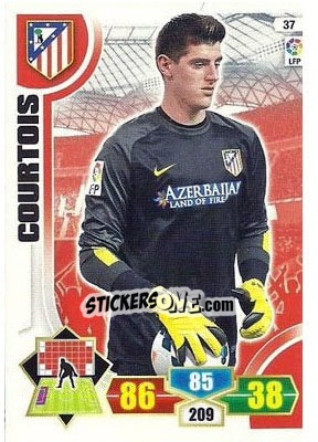 Sticker Courtois - Liga BBVA 2013-2014. Adrenalyn XL n. 37 - Panini
