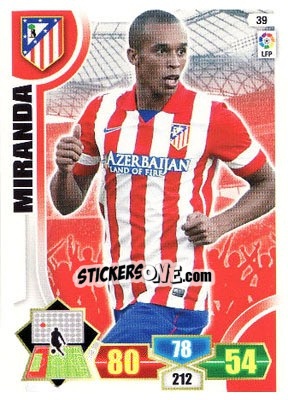 Sticker Miranda - Liga BBVA 2013-2014. Adrenalyn XL n. 39 - Panini
