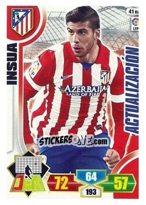 Sticker Insúa - Liga BBVA 2013-2014. Adrenalyn XL n. 41bis - Panini