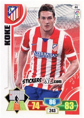 Sticker Koke - Liga BBVA 2013-2014. Adrenalyn XL n. 44 - Panini