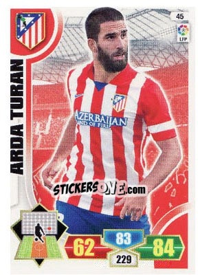 Sticker Arda Turan - Liga BBVA 2013-2014. Adrenalyn XL n. 45 - Panini