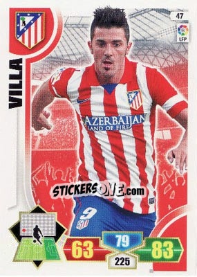 Sticker David Villa - Liga BBVA 2013-2014. Adrenalyn XL - Panini