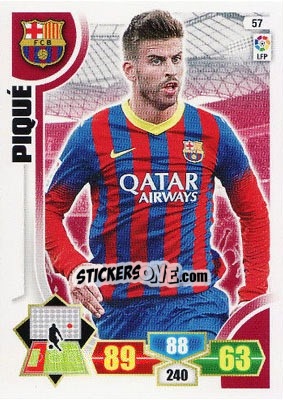 Sticker Piqué - Liga BBVA 2013-2014. Adrenalyn XL n. 57 - Panini