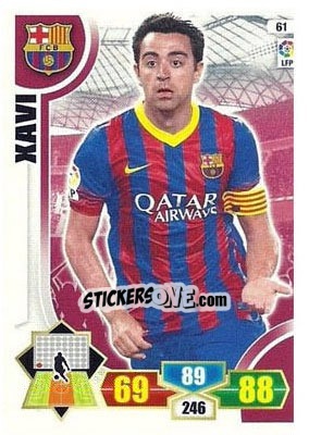 Sticker Xavi Hernández - Liga BBVA 2013-2014. Adrenalyn XL n. 61 - Panini